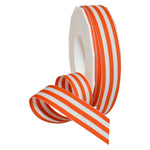 Morex Ribbon Polyester Grosgrain Striped Decorative Ribbon, 20 Yard", Orange, 7/8 in 7/8" by 20 yd.