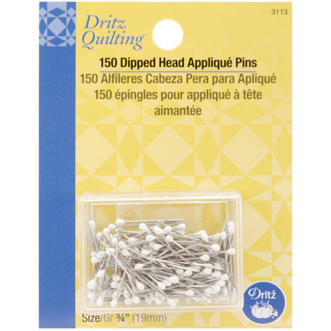 Dritz Quilting Dritz 3113 Dipped Head Applique Pins, 3/4-Inch (150-Count),White