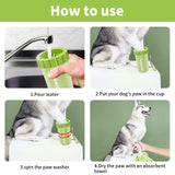Dog Paw Cleaner, Dog Paw Washer, Paw Buddy Muddy Paw Cleaner, Pet Foot Cleaner for Small Medium Breed Dogs and Cats (with 3 Absorbent Towel) Green