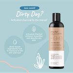kin+kind Dog Shampoo - Deep Clean, Dirt & Odor Remover w/ Activated Charcoal for Dogs, Gentle Formula w/ Natural Aloe, Olive Oil & Coconut Oil, Pet Care & Grooming Products, Almond & Vanilla, 12 fl oz Deep Clean Almond+Vanilla