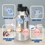 300pcs Water Bottle Stickers for Kids, Cute Vinyl Sticker for Laptop, Computer, Notebook, World of Animals Sticker Pack for Children