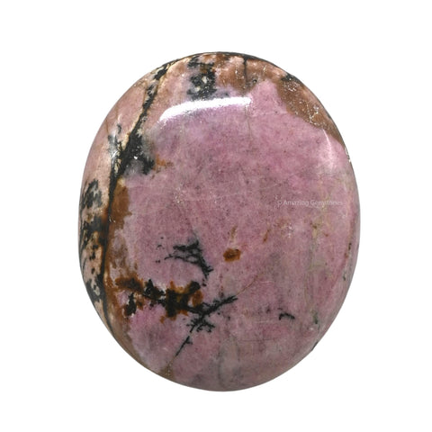 Rhodonite Palm Stone - Hot Massage Worry Stone for Natural Body Chakra Balancing, Reiki Healing and Crystal Grid Rhodonite