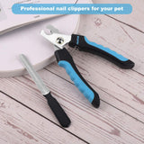 HAWATOUR Dog Nail Clippers, Professional Pet Nail Clipper & Trimmers with Safety Guard to Avoid Over Cutting, Grooming Razor with Nail File for Cat Small Medium Large Dog, Blue