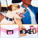 Dog Collar Harness and Leash Set Pink Color, Adjustable Lightweight Pet Harness & Leash, Fashionable Comfortable no Pull Rope Set for Small & Medium Dog Neon Pink Collar Harness Leash