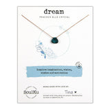 SoulKu Soul Shine Handmade Necklace, Empowering Jewelry With Healing Crystal, Inspirational Jewelry For Women, Mom & Sister, 2"" Extender With Lobster Clasp, 16"" Nylon Cord (Peacock Blue, Dream) Peacock Blue