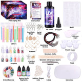 Insnug Epoxy Resin Kit for Beginners - Silicone Molds UV Light Clear Casting DIY Kits Jewelry Bracelet Making Kits Supplies Necklace Keychain Bracelet Arts and Crafts Resin Bundle (Jewelry Set)