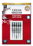 Organ Needles 75/11 Anti-Glue Embroidery x 5 Needles, 1 Count (Pack of 1) 1 Count (Pack of 1)
