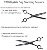 Dream Reach 7.0 Inches Professional Pet Cat Dog Grooming Shears Scissors, Straight and Curved Scissors, Thinning/Blending/Chunking Scissors Kit (Chunker Shear) Chunker Shear