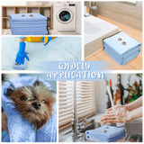 4 Pack Dog Towels for Drying Dogs Microfiber Dog Towel Soft Absorbent Pet Bath Towel Dog Drying Grooming Towel with Embroidered Paw for Pet Dogs Cats Bathing and Grooming (Blue, 35 x 20 Inch) Blue