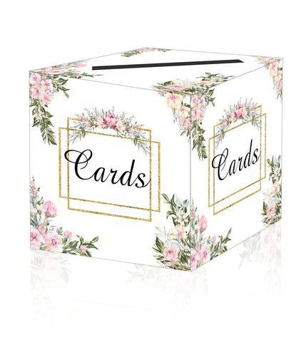 SietDESEO Wedding Card Box Wedding Favors Post Box Floral Money Box Card Box Holder for Wedding Birthday Party Baby Shower Bridal Shower Table Centerpiece Decoration
