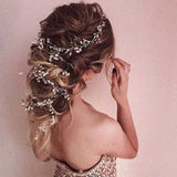 GENBREE Wedding Hair Vine Rhinestone Bridal Hair Piece Silver Wedding Bride Hair Vines Wedding Headband Wedding Hair Accessories for Brides (19.7in) (A-Silver) A-Silver