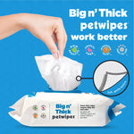 Petkin Pet Wipes for Dogs and Cats, 400 Wipes - Large Pet Wipes for Dogs and Cats - Cleans Ears, Face, Butt, Body and Eye Area - Convenient, Ideal for Home or Travel - 4 Packs of 100 Wipes