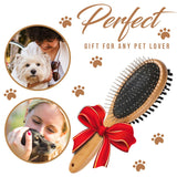 KylePet Dog Brush, Double Sided Pet Slicker Brush with Bamboo Handle for Dogs and Cats Long Hair Pets Grooming Comb for Removing Shedding, Tangles and Dead Undercoat Dog brush-01