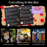 Witchcraft Supplies Kit for Wiccan Spells, SHYSHINY 95 Pack of 7 Chakra Stones, Crystals, Dried Herbs, Spell Candles, Amulets, Complete Witchcraft Kit Tools Gifts for Beginners Proficient Witches