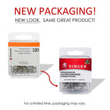 SINGER 07051 Pearlized Head Straight Pins, Size 24, 120-Count, White 1