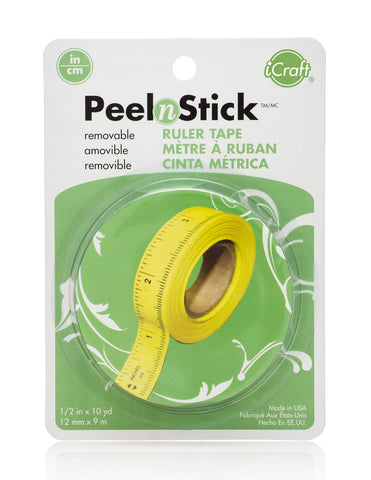 iCraft PeelnStick Removable Ruler Tape, 1/2" x 10 Yards, Green