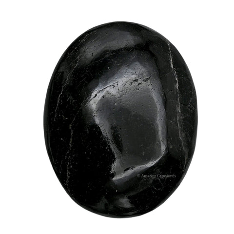 Black Tourmaline Palm Stone - Hot Massage Worry Stone for Natural Body Chakra Balancing, Reiki Healing and Crystal Grid Black Tourmaline (Natural)