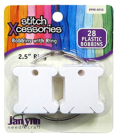The Janlynn Corporation Cross-Stitch Floss with 28 Bobbins and 2.5" Ring
