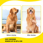 Dog Brush for Shedding, Pet Grooming Brush Effectively Reduces Shedding by up to 95% Professional Dog Brush for Long Medium Short Hair Dogs and Cats yellow