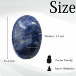 Sodalite Palm Stone - Hot Massage Worry Stone for Natural Body Chakra Balancing, Reiki Healing and Crystal Grid Sodalite