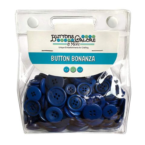 Buttons Galore and More Basics & Bonanza Collection – Extensive Selection of Novelty Round Buttons for DIY Crafts, Scrapbooking, Sewing, Cardmaking, and Other Art & Creative Projects 8.0 oz Blue