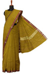 SENSAN Women’s Handloom Kanchi Cotton Saree with Blouse Piece [sku:727] Yellow×Red