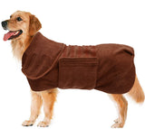 Geyecete Dog Drying Coat -Dry Fast Dog Bag - Dog Bathrobe Towel - Microfibre Fast Drying Super Absorbent Pet Dog Cat Bath Robe Towel,Luxuriously Soft-Khaki-S Small Khaki(Microfibre)