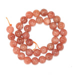 60pcs 6mm Natural Stone Beads Sunstone Chalcedony Beads Energy Crystal Healing Power Gemstone for Jewelry Making, DIY Bracelet Necklace