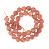 60pcs 6mm Natural Stone Beads Sunstone Chalcedony Beads Energy Crystal Healing Power Gemstone for Jewelry Making, DIY Bracelet Necklace