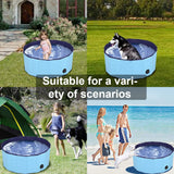Foldable Dog Paddling Pool pet Bathtub pet Paddling Pool PVC Non-Slip Paddling Pool Suitable for All Kinds of Pets (80x30, Blue) 80x30