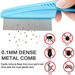 Aoche Lice Comb Dog Comb Cat Comb - 3 Pack Flea Comb Tear Stain Remover for Dogs Fine Tooth Pet Comb to Remove Fleas Tick Lice Dandruff Tangles Knots Multicolor