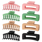 8 Pack Claw Clips, Hair Clips for Women Girl, 4.3", Hair Clips for Thick Hair, Claw Clips for Thin Hair, 2 Styles 4 Colors Nonslip Large Strong Hold Matte Claw Hair Clips, 90's Vintage Jaw Clips for Hair