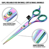 Sharf Professional 6.5" Rainbow Pet Grooming Scissors: Sharp 440c Japanese Clipping Shears for Dogs, Cats & Small Animals| Rainbow Series Hair Cutting/Clipping Scissors w/Easy Grip Handles