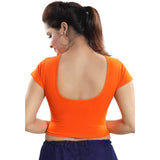 Fressia Fabrics Women's Cotton Solid 3/4 Sleeve Saree Blouse