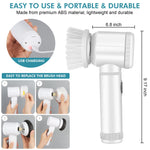LEKISHE Electric Spin Scrubber Electric Cleaning Brush Cordless Power Scrubber with 5 Replaceable Brush Heads Handheld Power Shower Scrubber for Bathtub, Floor, Wall, Tile, Toilet, Window, Sink Brush+5 Head