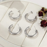 Gold Hoop Earrings Set for Women, 14K Gold Plated Lightweight Hypoallergenic Chunky Open Hoops Set for Gift