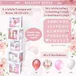198 PC Bridal Shower Decorations Kit - Includes Balloon Arch & Boxes, A-Z Letters & More - Ideal for Rose Gold White Bachelorette Party, Engagement and Pink Wedding Shower