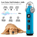 BOUSNIC Dog Nail Grinder with 2 LED Light - Super Quiet Pet Nail Grinder Powerful 2-Speed Electric Dog Nail Trimmer File Toenail Grinder for Puppy Small Medium Large Breed Dogs & Cats (Blue) Blue