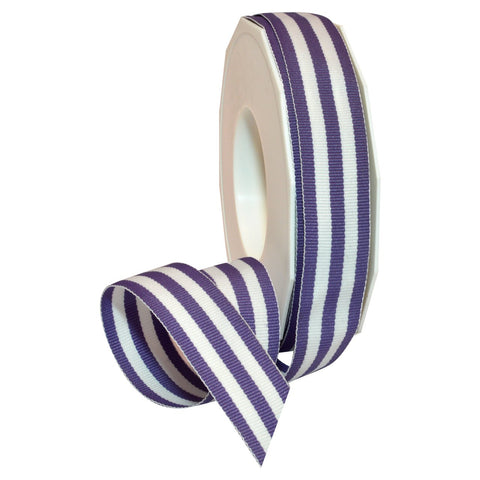 Morex Ribbon Polyester Grosgrain Striped Decorative Ribbon, 20 Yard", Lavender, 7/8 in 7/8" by 20 yd.