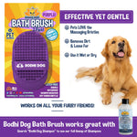Bodhi Dog Shampoo Brush | Pet Shower & Bath Supplies for Cats & Dogs | Dog Bath Brush for Dog Grooming | Long & Short Hair Dog Scrubber for Bath | Professional Quality Dog Wash Brush Two Pack Purple