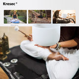 Kresec 10 Inch 440Hz Perfect Pitch Crystal Singing Bowl E Note (±10 cents) Solar Plexus Chakra with O-ring and Mallet for Meditation, Yoga, Spiritual and Body Healing and Energy Cleansing E Note Solar Plexus Chakra