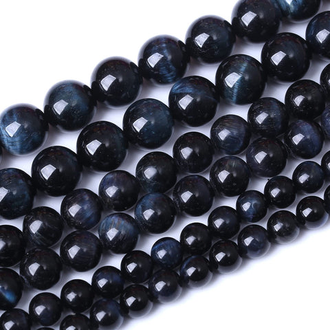 36PCS 10MM AAA Blue Black Tiger Eye Stone Beads Natural Gemstone Bead Crystal Healing Energy Jewelry Making DIY 15 inches