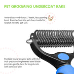 OUGANLRY Dog Cat Dematting Comb, Pet Deshedding Brush, Double Sided Blade Dog Grooming Undercoat Rakes, Deshedding Tool for Knots Mats Tangles Removing, Pet Grooming Brush