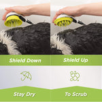 Wondurdog Quality Dog Wash Kits for Shower with Splash Guard Handle and Rubber Grooming Teeth. Regular and Deluxe Versions Available. Wash Your Pet. Don't Get Wet! Bonus Fur Foam Dog Shampoo Sample Shower Kit & Garden Hose Attachment (Steady Pressure)