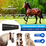 EquiGroomer Cedar Deshedding Brush for Horses | Undercoat Deshedding Tool for Large Pets With Short and Long Hair| Comb Removes Loose Dirt, Hair and Fur| Professional Horse Brush for Grooming Shedding Black