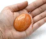 Red Aventurine Palm Stone - Hot Massage Worry Stone for Natural Body Chakra Balancing, Reiki Healing and Crystal Grid Red Aventurine