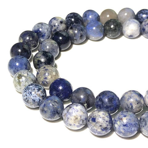 ABCGEMS Denim-Blue Flower Dumortierite Beads (Gorgeous Matrix) Healing Chakra Energy Crystal Stone DIY Jewelry Making Craft Men Women Smooth Round 8mm Flower Dumortierite (From Africa)