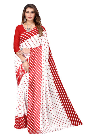 Yashika Womens Printed Georgette Saree With Blouse Piece
