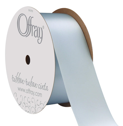 Berwick Offray 1.5" Wide Double Face Satin Ribbon, Light Blue, 10 Yds 10 Yards Solid