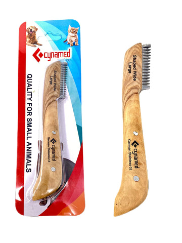 Cynamed Professional Pet Grooming Tool - Stripping Knives, Hand-Crafted Wooden Handle, German Grade Stainless Steel - Perfect for Hair of All Types (Thick) Thick